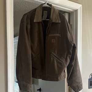 Carhartt Brown Detroit jacket with Tan Collar